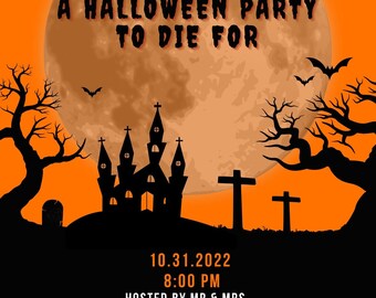 Halloween Party Invitation, Costume Party, INSTANT DOWNLOAD, EDITABLE Template