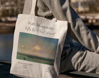 Valley Of Mount Ararat Ivan Aivazovsky - Tote Bag - Aesthetic Tote Bag - Artsy Tote Bag - Art Tote Bag - Art Bag - Canvas Beige Tote