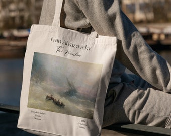 The Rainbow Ivan Aivazovsky - Tote Bag - Aesthetic Tote Bag - Artsy Tote Bag - Art Tote Bag - Art Bag - Canvas Beige Tote - Tote Gift