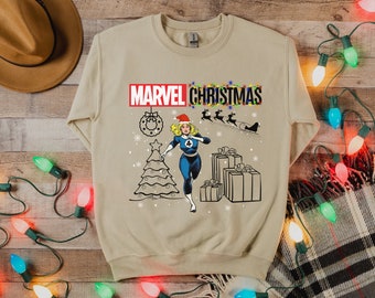 Marvel Christmas Sweatshirt, Invisible Women, Marvel Sweatshirt, Retro Vintage Sweatshirt, Marvel Avengers, Marvel Gift, Avenger Sweatshirt
