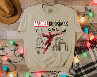 Marvel Christmas Sweatshirt, DareDevil, Marvel Sweatshirt, Retro Vintage Sweatshirt, Marvel Avengers, Marvel Gift, Avenger Sweatshirt, Gift