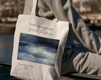 Between The Waves Ivan Aivazovsky - Tote Bag - Aesthetic Tote Bag - Artsy Tote Bag - Art Tote Bag - Art Bag - Canvas Beige Tote - Tote Gift
