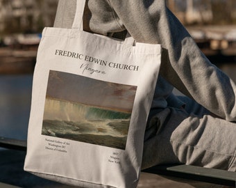 Fredric Edwin Church Niagara Tote Bag - Artsy Tote Bag - Art Tote Bag - Aesthetic Tote Bag - Canvas Beige Tote - Tote Gift - Niagara Falls