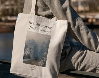 Winter Landscape Ivan Aivazovsky - Tote Bag - Aesthetic Tote Bag - Artsy Tote Bag - Art Tote Bag - Art Bag - Canvas Beige Tote - Tote Gift