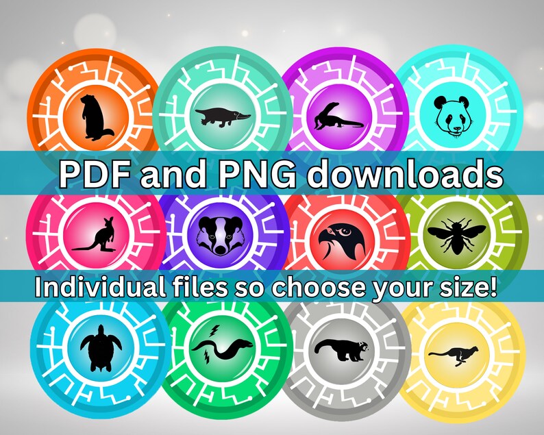 Animal Pattern Disc Creature Disks Animal Power Bundle #3- Printable DIY Dramatic and ...