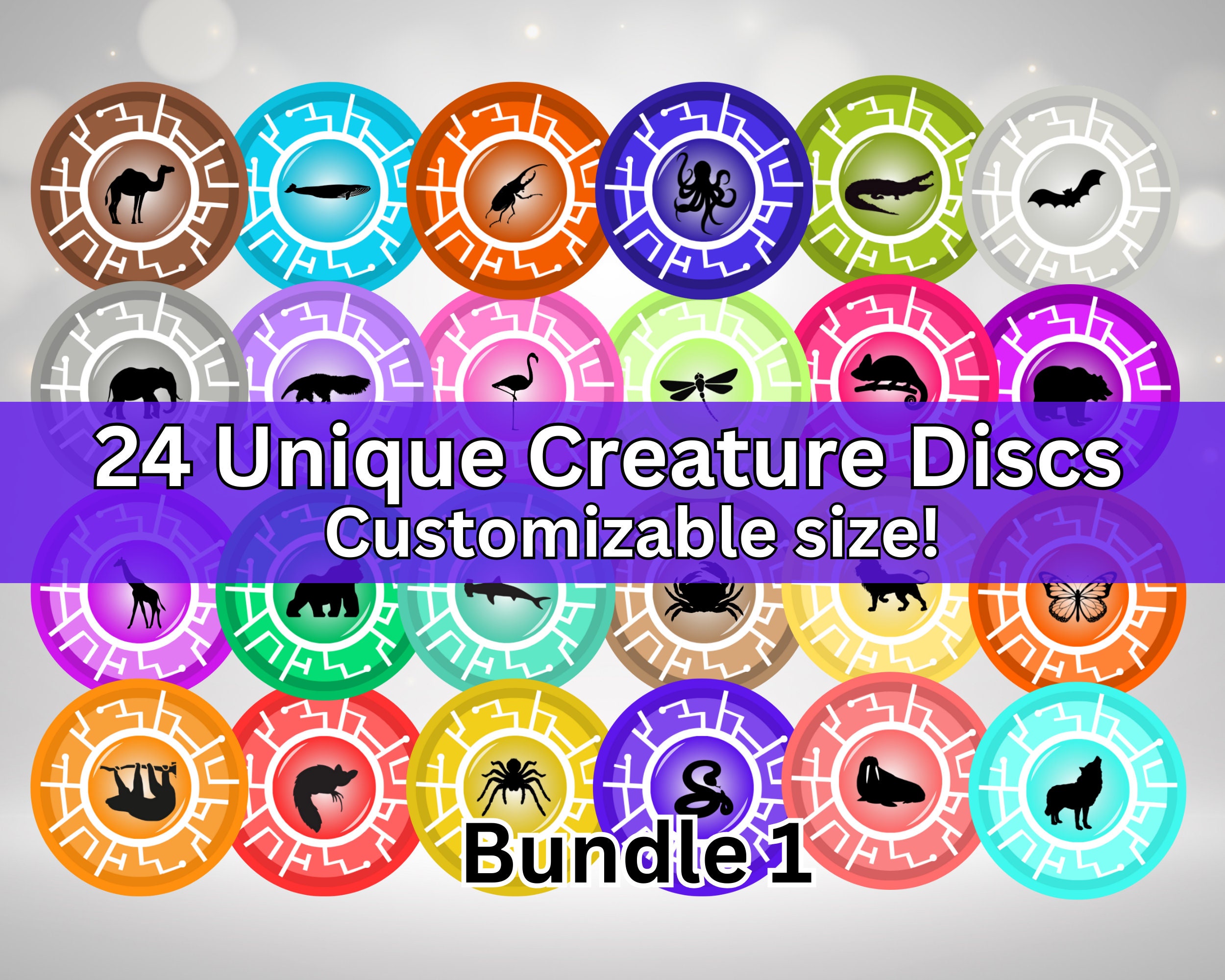 Creature Disks Animal Power Bundle #1- Printable DIY Dramatic and