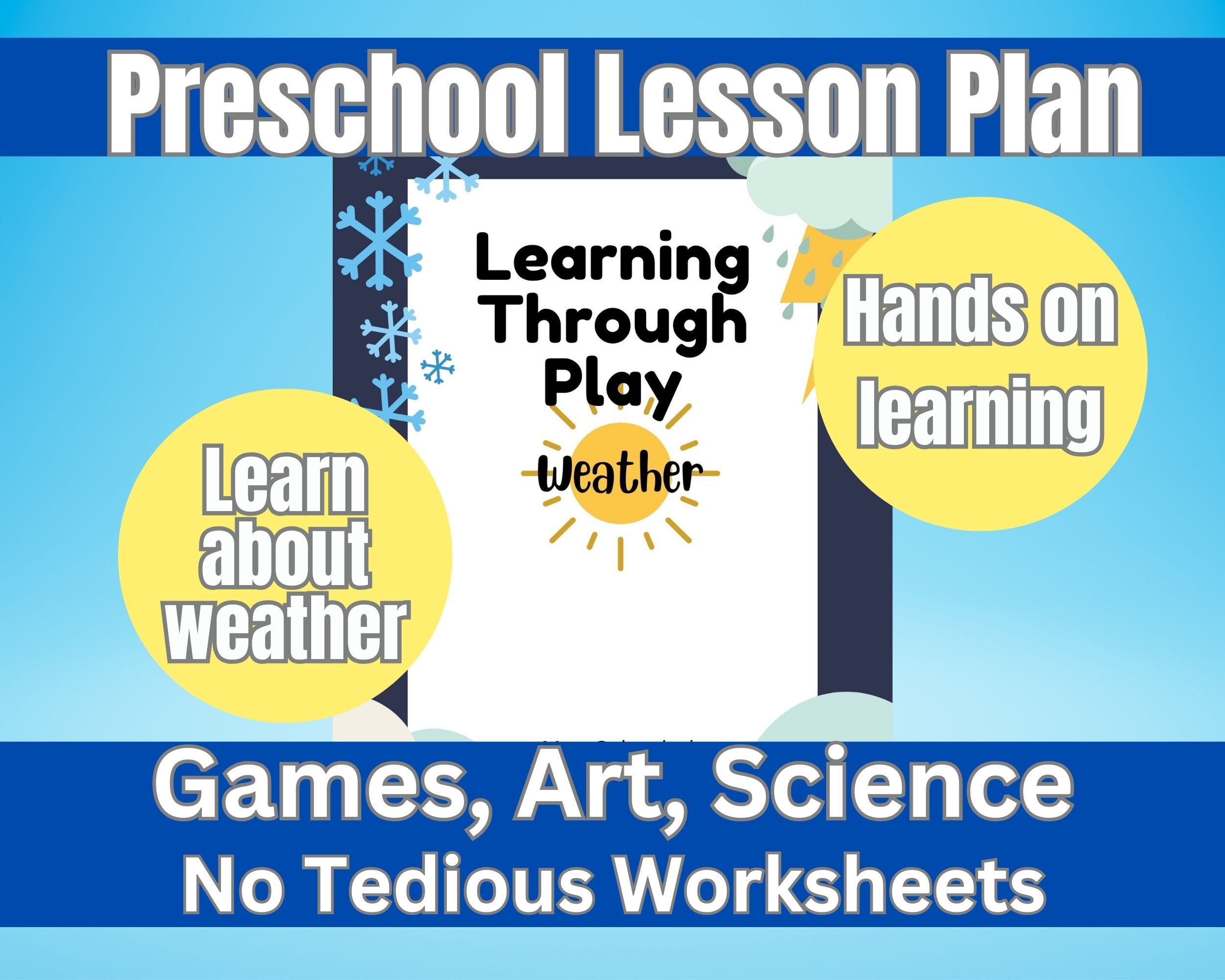 Preschool Lesson Plan About Weather, Activity Guide for Learning ...