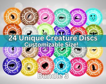 Creature Disks Animal Power Bundle #3- printable DIY dramatic and pretend play discs.