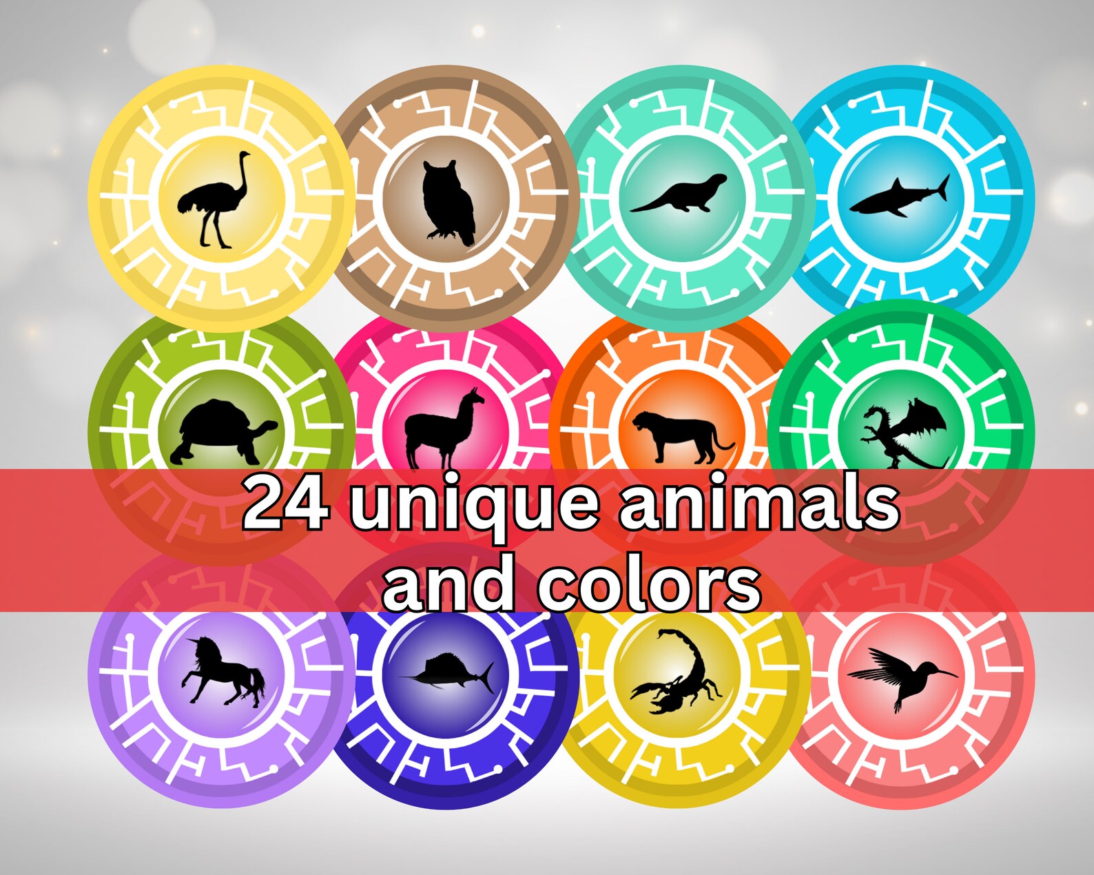 Animal Pattern Disc Creature Discs Animal Power Bundle #2- Printable DIY Dramatic and ...