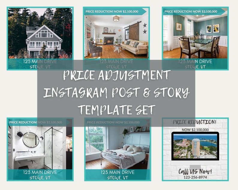 Real Estate Price Adjustment Marketing Set Marketing Templates