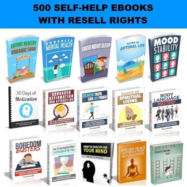 Self-Help 500 eBooks Pack Includes Resell Rights