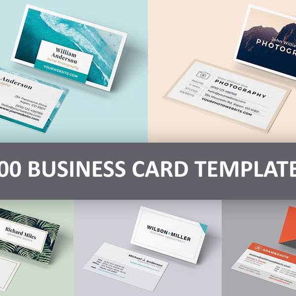 700 Business Card Designs Templates Bundle + Bonus 300 Logos | Editable Business Cards | Custom Card Templates