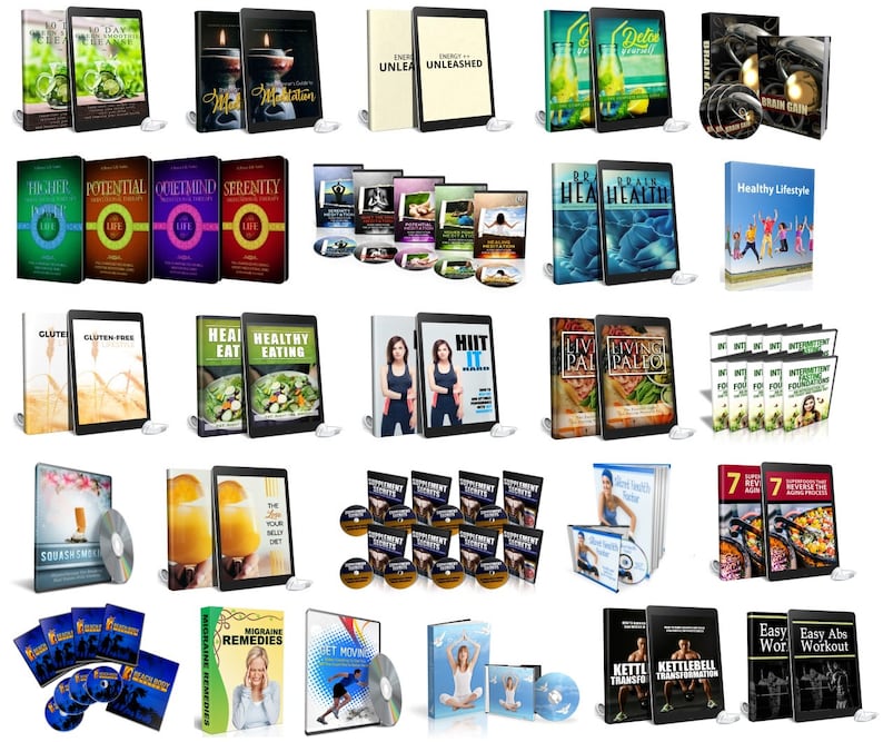 Health & Fitness Bundle eBooks Videos Audiobooks Fitness Programs Social Images PLR Articles HUGE Collection w/ Resell Rights image 3