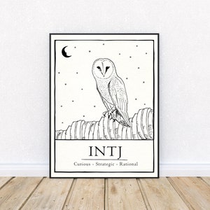 INTJ print (Digital Download), personality type print, typology print, INTJ gift, mbti print, mbti gift, intuitive gift, celestial print