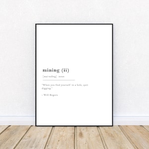 Mining Tech-Tree Quote, Digital Download, Strategy Gamer print, Video Game Print, Historic Quote