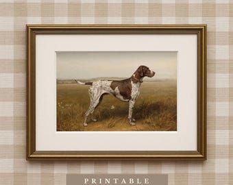 German Shorthaired Pointer | Digital Download | Heritage Style Dog Print | Vintage Oil Painting Style | Gundog Wall Art