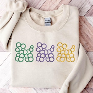 Camisola bordada de Mardi Gras para cães, camisola fofa de balões para cães, camisa para amantes de cães de Mardi Gras, camisa de Mardi Gras, terça-feira gorda bordada