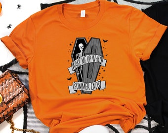 Wake Me Up When Summer Ends Sweatshirt, Funny Halloween Sweatshirt, Halloween Skeleton Sweatshirt, Spooky Halloween Shirt, Halloween Gift
