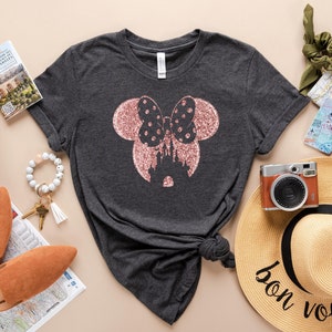 Disney Mickey Silhouette Shirt, Disney Family Shirt, Disney Shirt for Women, Glitter Disney Shirt, Glitter Minnie Shirt, Disney Trip Shirt