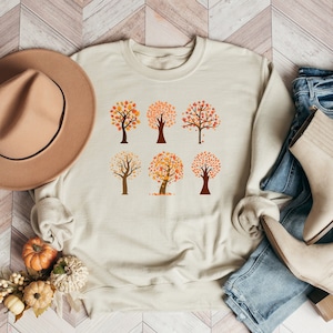 Autumn Leaves Thanksgiving Shirt, Thanksgiving Trees Shirt, Thanksgiving Sweatshirt, Thanksgiving Family Matching Shirt, Hello Fall Shirt