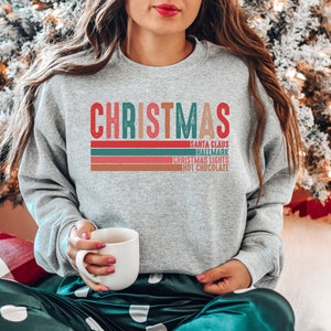 Cute Christmas Sweatshirt, Santa Claus Sweatshirt, Christmas Lights Shirt, Christmas Sweatshirt, Christmas Woman Shirt, Christmas Gift