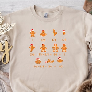 Mathe-Lehrer-Shirt, Weihnachten Mathe-Lehrer-Shirt, Weihnachtsgeschenk für Lehrer, Formel-Lebkuchen-Shirt, Keks-Santa-Hut-Shirt, Weihnachten 1362