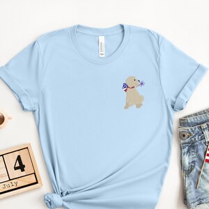 Stickerei 4. Juli Hundehemd, gesticktes USA-Flaggen-T-Shirt, Stickerei-Unabhängigkeitstagshemd, Stickerei-Hund-Mama-Hemd, Freiheitshemd