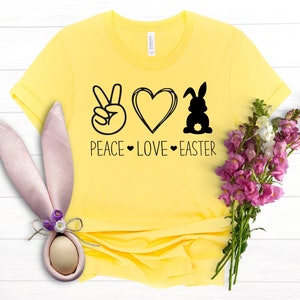 Peace Love Easter Shirt, Easter Love Shirt, Easter Bunny Shirt, Easter Peace Shirt, Easter Shirt, Easter Family Shirt, Happy Easter Shirt