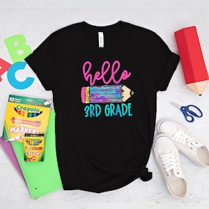 Watercolor 3rd Grade Shirt, Hello 3rd Grade Shirt, Back To School Shirt, 3rd Grade Pencil Shirt, Third Grade Shirt, 3rd Grade Teacher Shirt