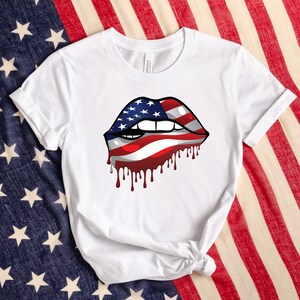 Lips 4th Of July Shirt, Woman 4th Of July Shirt, USA Flag Shirt, Patriotic Shirt, American Shirt, 4th Of July Shirt, Independence Day Shirt