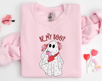 Be My Boo Sweatshirt, Ghost Sweater, Valentines Day Hoodie, XOXO Sweatshirt, Women Valentines Day Sweatshirt, Heart Sweatshirt, Love Ghost