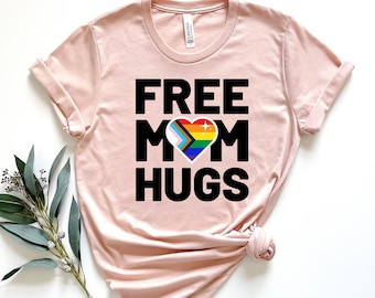 Free Mom Hugs Shirt, Pride Mom Shirt, Pride Shirt, LGBTQ Shirt, Pride Heart Shirt, Gay Shirt, Lesbian Shirt, Proud Mom Shirt, Pride Gift