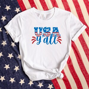 Chemise USA Y&#39;all, chemise Amérique, chemise liberté, chemise patriotique, chemise aigle américain, chemise américaine, chemise 4 juillet, jour de l&#39;indépendance