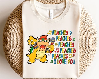 Peaches Peaches Peaches Shirt, Back To School Shirt, I Love You Shirt, First Grade Kids Shirt, Mario School Shirt, Kindergarten Kids Shirt