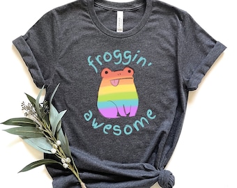 Froggin' Awesome Shirt, Pride Frog Shirt, Pride Shirt, LGBTQ Shirt, Funny Pride Shirt, Gay Shirt, Lesbian Shirt, Proud Mom Shirt, Pride Gift