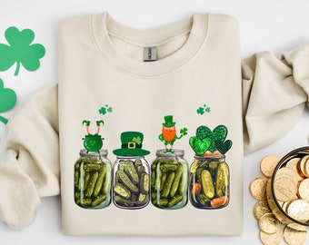 St Patrick's Day Pickle Sweatshirt, Vintage Pickle Sweater, St Patrick's Day Sweater, Pickle Lover Gift, St Patrick's Day Sweatshirt