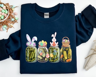 Easter Day Pickle Sweatshirt, Vintage Pickle Hoodie, Easter Day Shirt, Pickle Lover Gift, Easter Day Shirt, Bunny Shirt, Funny Easter Tee