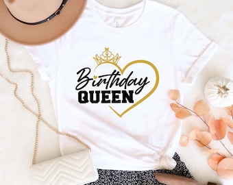 Camiseta de reina de cumpleaños, camiseta de mujer de cumpleaños, camiseta de fiesta de cumpleaños, camiseta de cumpleaños, camiseta de niña de cumpleaños, camiseta de cumpleaños para mujer, camiseta de fiesta