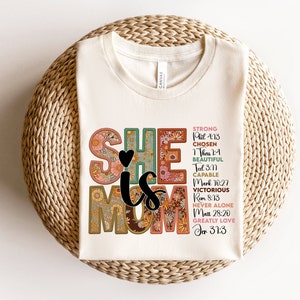 Retro She is Mom Sweatshirt, Christian Mom Shirt, She is Mom Shirt, Mom Bible Verse Shirt, Cute Mom Shirt, Mother&#39;s Day Gift, Religious Gift