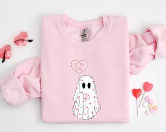 Be My Boo Sweatshirt, Ghost Sweater, Valentines Day Hoodie, XOXO Sweatshirt, Women Valentines Day Sweatshirt, Heart Sweatshirt