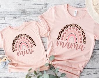 Mama Mini Rainbow Shirt, Mama Mini Leopard Shirt, New Mom Shirt, First Mother's Day Shirt, New Mom Gift, Happy Mothers Day, Gift For Mom