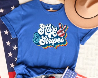 Stars And Stripes Shirt, USA Flag Shirt, America Peace Shirt, Patriotic Shirt, American Shirt, 4th Of July Shirt, Independence Day Shirt