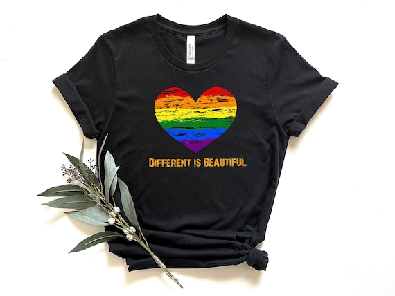 Different Is Beautiful Shirt, Pride Shirt, Pride Heart Shirt, LGBTQ Shirt, Pride Rainbow Shirt, LGBTQ Rainbow Shirt, LGBTQ Pride Shirt
