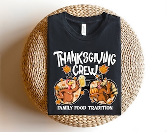 Camiseta de Acción de Gracias, camiseta familiar a juego, camiseta de tradición gastronómica familiar, camiseta de pavo de Acción de Gracias, camiseta de bebida de Acción de Gracias