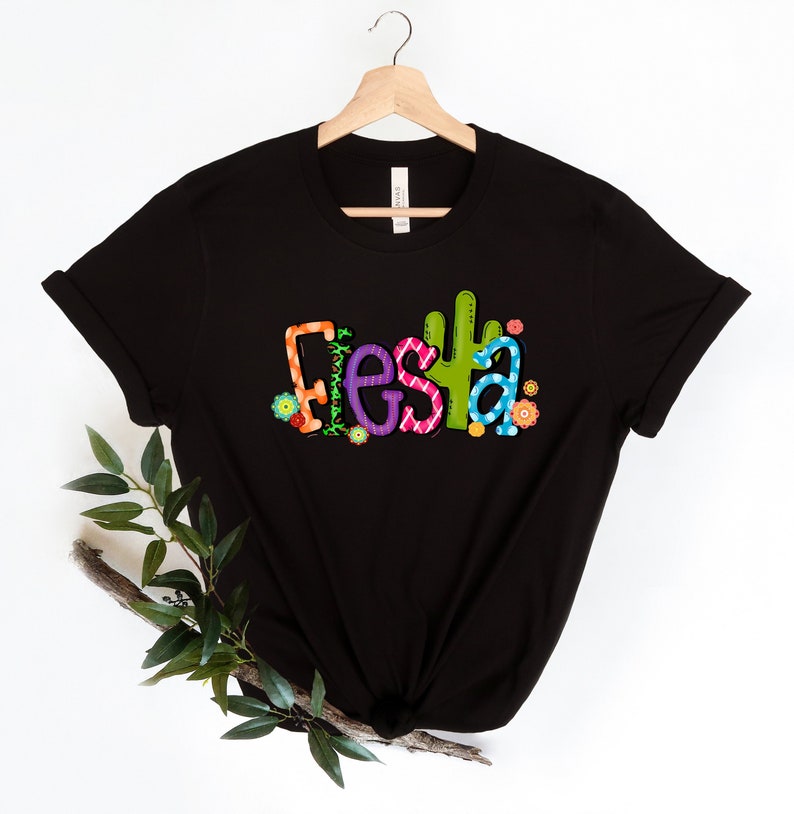 Fiesta Cactus Shirt, Mexican Shirt, Fiesta Flower Shirt, Cinco De Mayo Shirt, Fiesta Party Shirt, Mexican Party Shirt, Hispanic Party Shirt bild 1