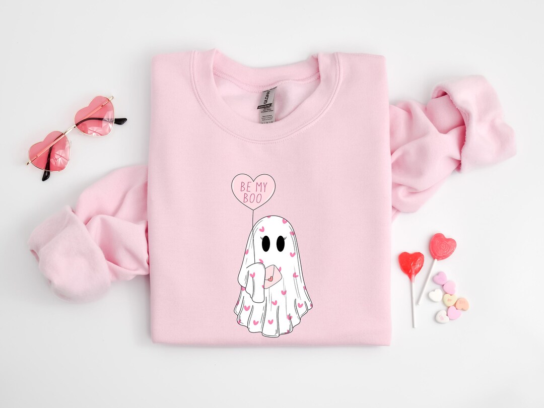 Be My Boo Sweatshirt, Ghost Sweater, Valentines Day Hoodie, XOXO Sweatshirt, Women Valentines ...