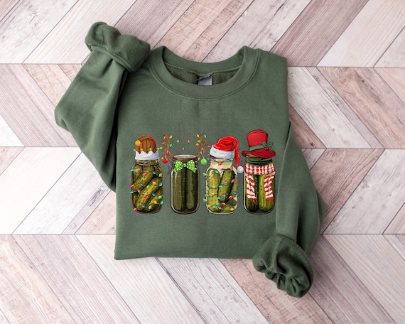 Christmas Pickle Sweatshirt, Vintage Pickle Sweater, Holiday Sweater, Xmas Tee, Pickle Lover Gift, Christmas Sweatshirt, Christmas Gift