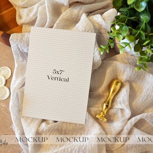 Neutral Wedding Invitation Mockup, Minimal Boho Mockup, Digital Download, Card Mock Up, Stationary Mockup, Invite Mock Up, Smart Object