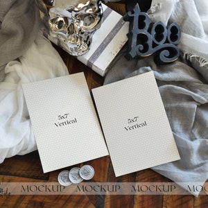 Halloween Einladung Mockup, Schädel Mockup, Gruseliges Mockup, Digitaler Download, Karten MockUp, Stationäres Mockup, Laden MockUp, Smart Objekt