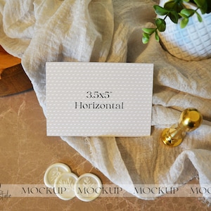 Neutral RSVP Card Mockup, Minimal Boho Mockup, RSVP Mock up, Enclosure Mockup, Digital Download, 3.5x5 Card Mock Up, Smart Object